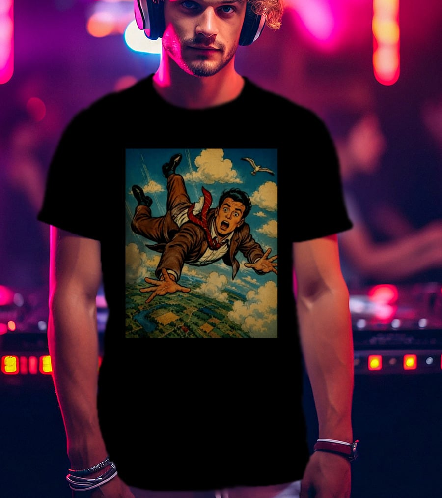 Musicians Of Threads Comic Superhero Falling Sky Adventure T-Shirt