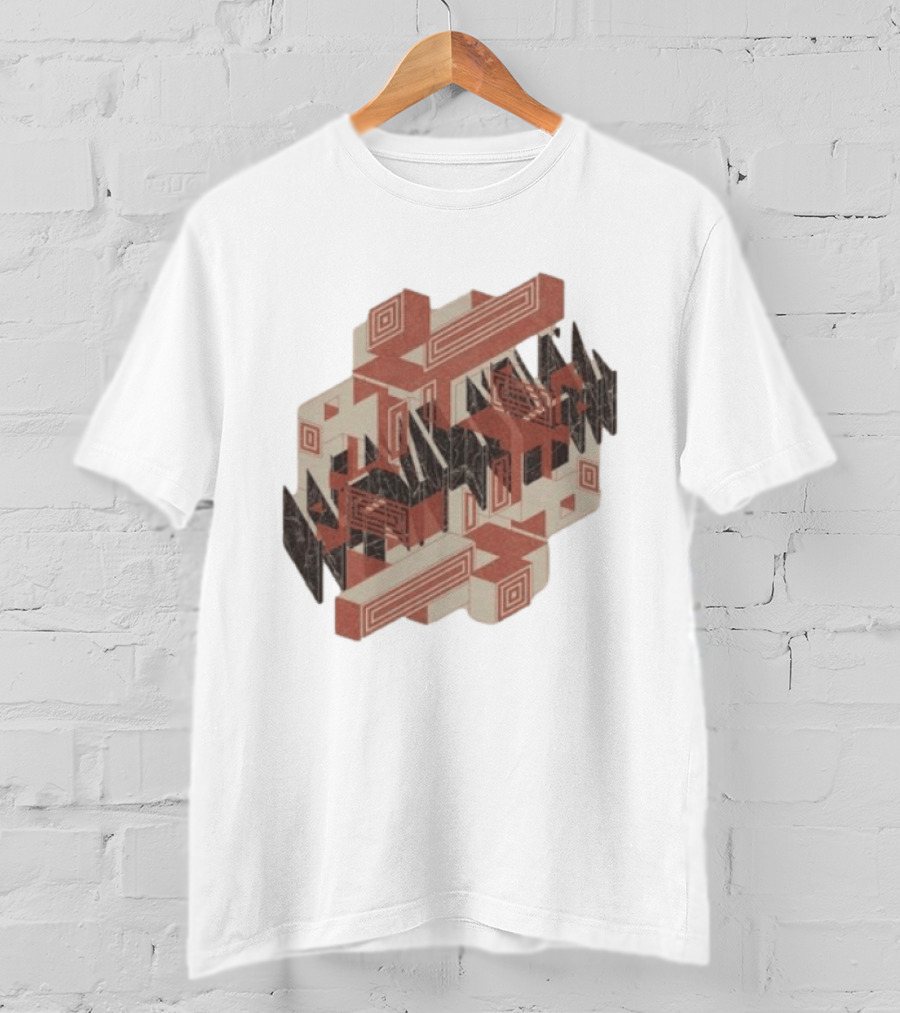 The Mars Volta Store Blocks Tan Geometric Optical Illusion T-Shirt