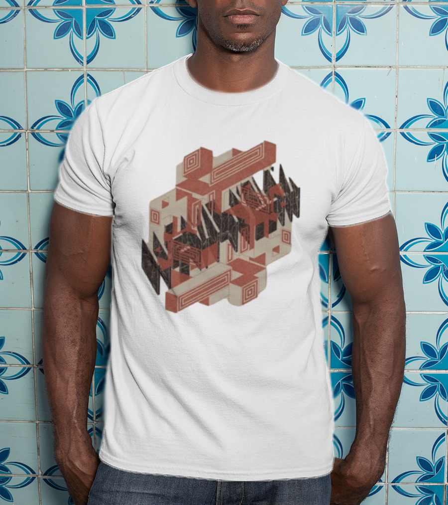 The Mars Volta Store Blocks Tan Geometric Optical Illusion T-Shirt