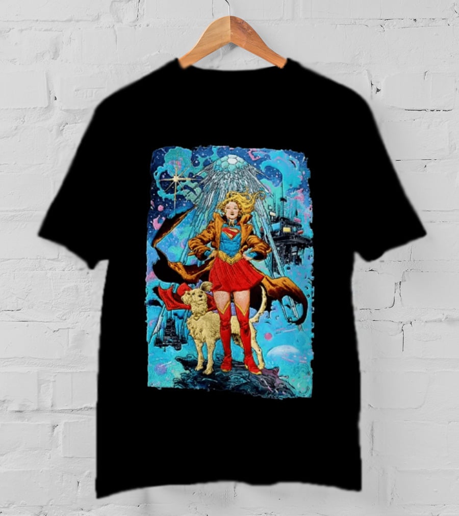 Supergirl And Krypto DC Comics Sci Fi City Adventure T-Shirt