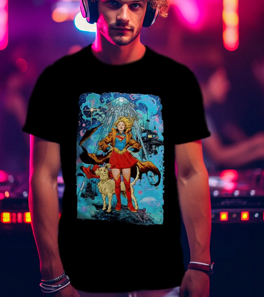 Supergirl And Krypto DC Comics Sci Fi City Adventure T-Shirt