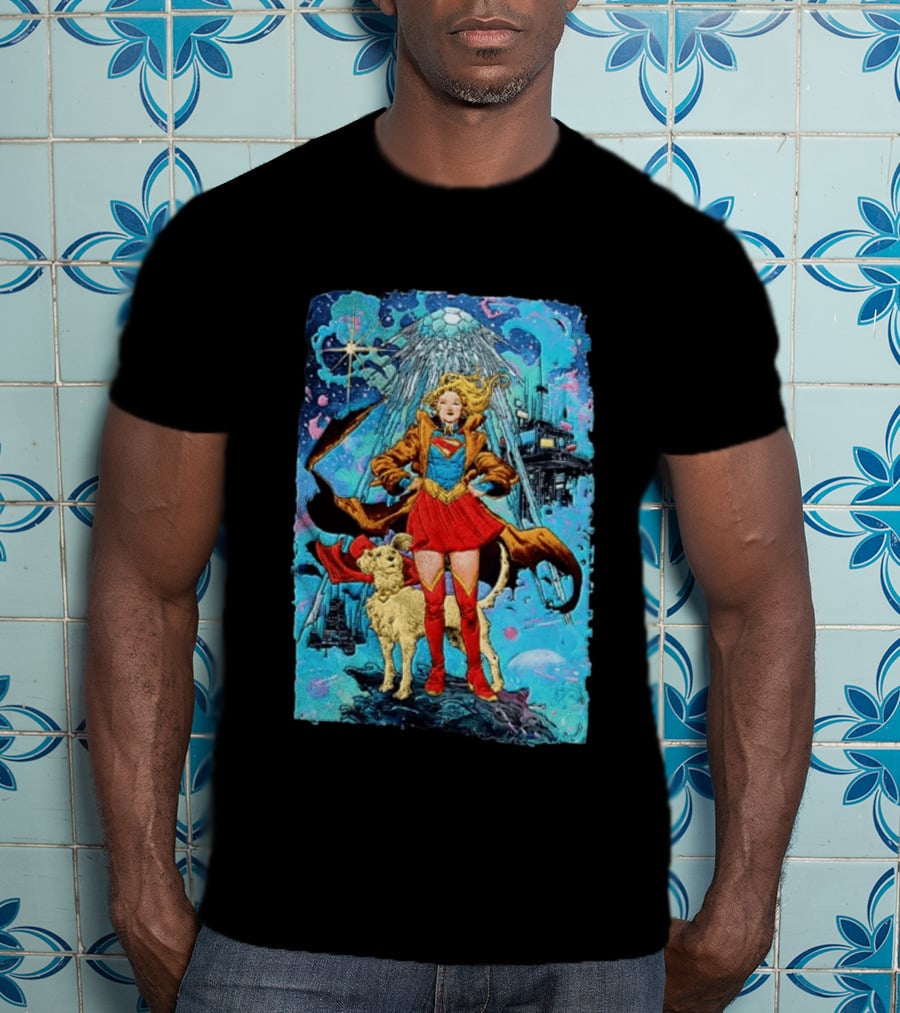 Supergirl And Krypto DC Comics Sci Fi City Adventure T-Shirt