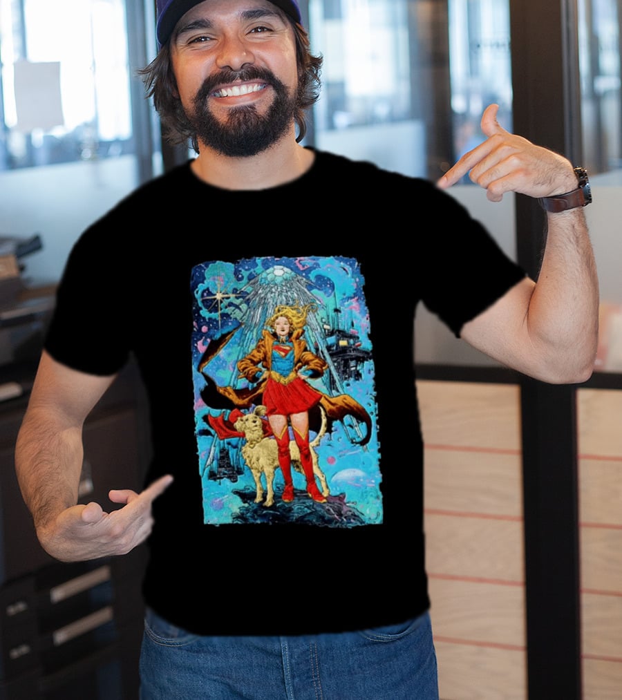 Supergirl And Krypto DC Comics Sci Fi City Adventure T-Shirt