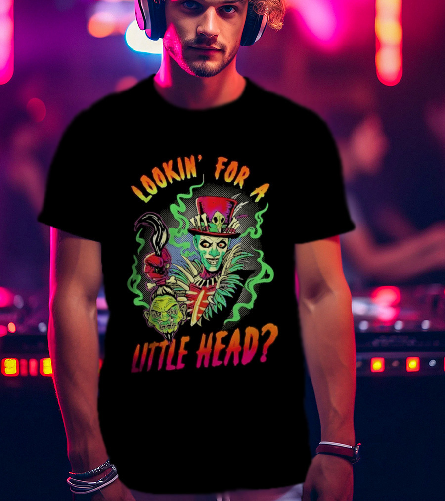 Lookin' For A Little Head Voodoo Witch With Top Hat And Skull Motif T-Shirt