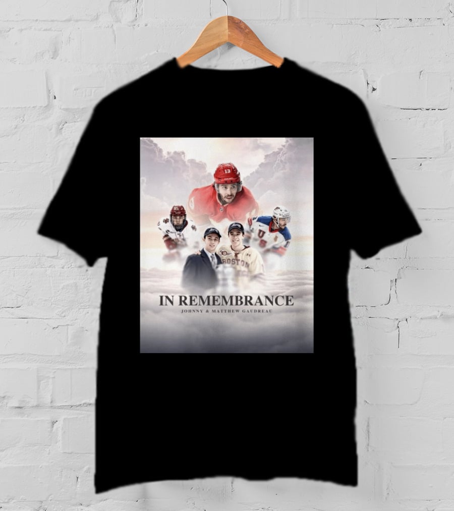 In Remembrance Johnny & Matthew Gaudreau Hockey Tribute With Boston And USA Jerseys T-Shirt