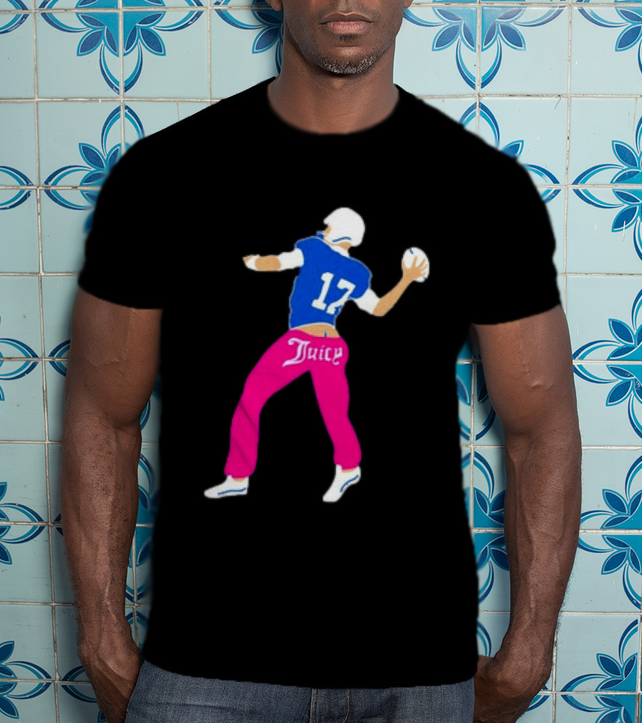Josh Allen 17 Juicy Football Player Buffalo Bills Fans Retro Series T-Shirt