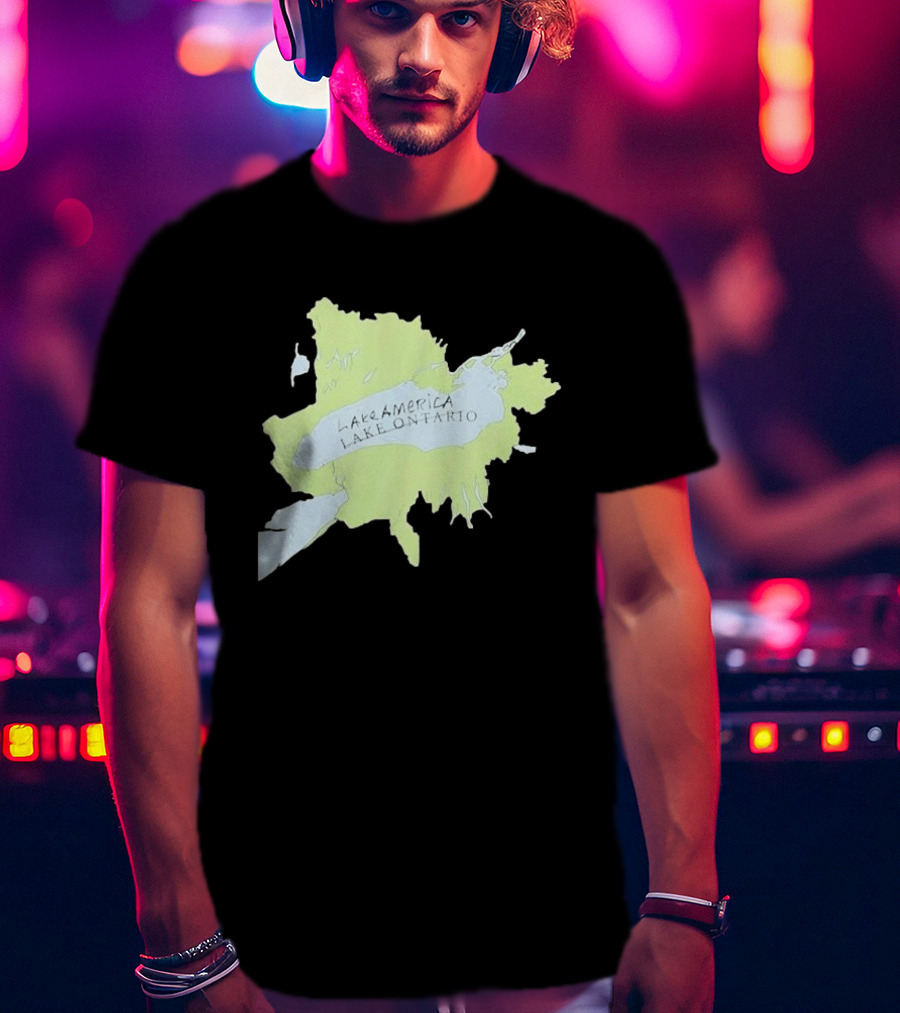 Lake America Lake Ontario Unique Map T-Shirt