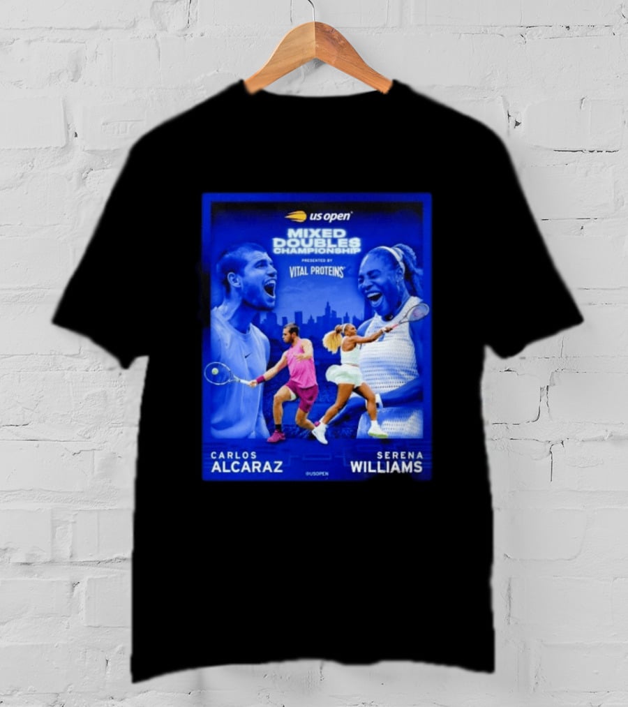 US Open Mixed Doubles Championship Carlos Alcaraz Serena Williams Vital Proteins T-Shirt