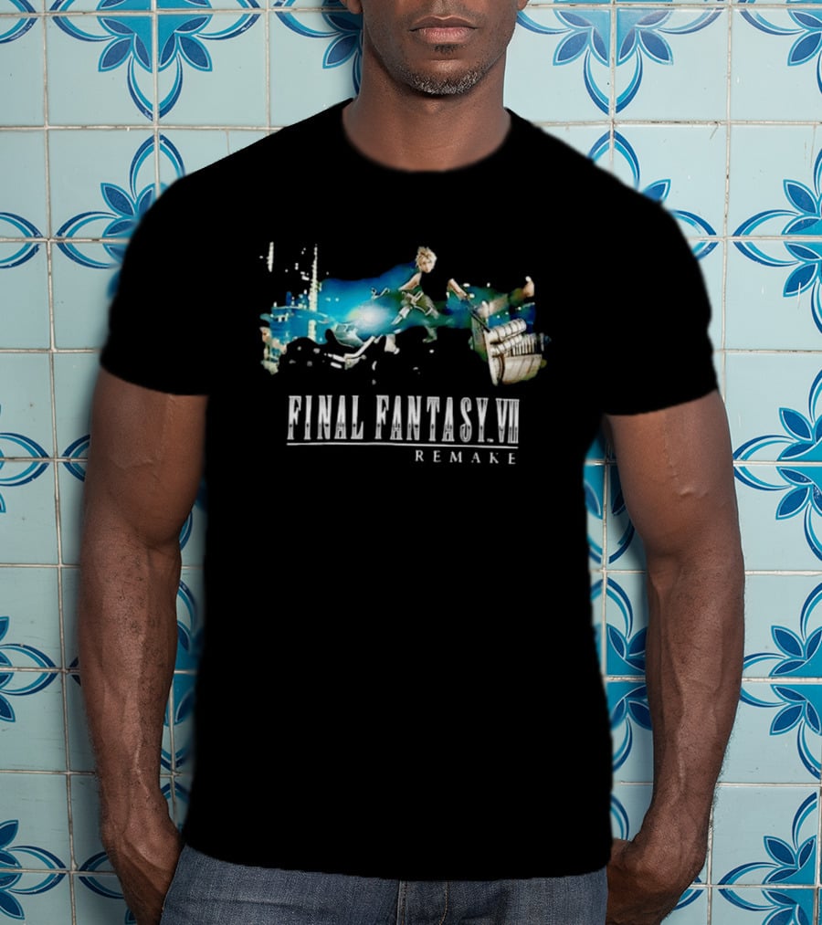 Cloud Strife Motorcycle Chase Final Fantasy VII Remake T-Shirt