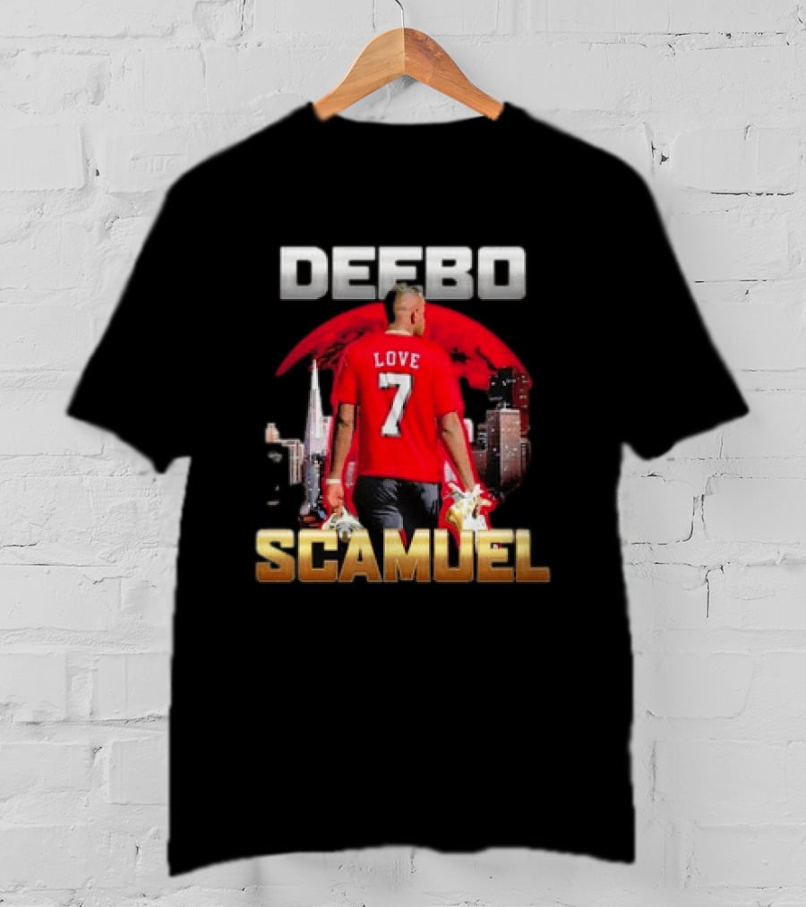 Deebo Scamuel Love 7 San Francisco 49ers Backdrop T-Shirt