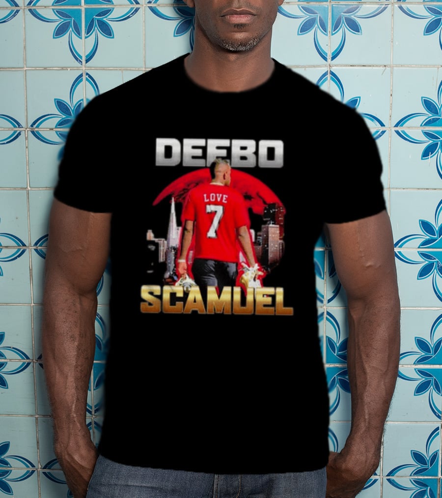 Deebo Scamuel Love 7 San Francisco 49ers Backdrop T-Shirt