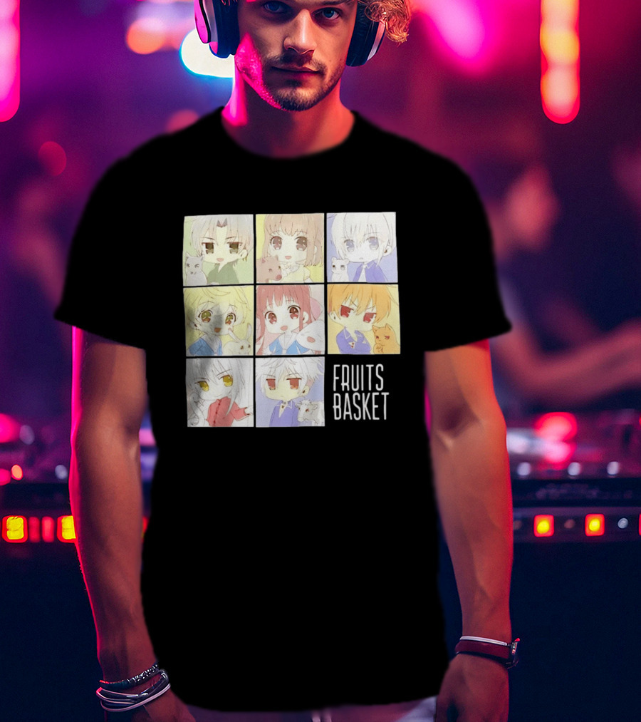Fruits Basket Chibi Characters Grid With Cute Kawaii Anime T-Shirt