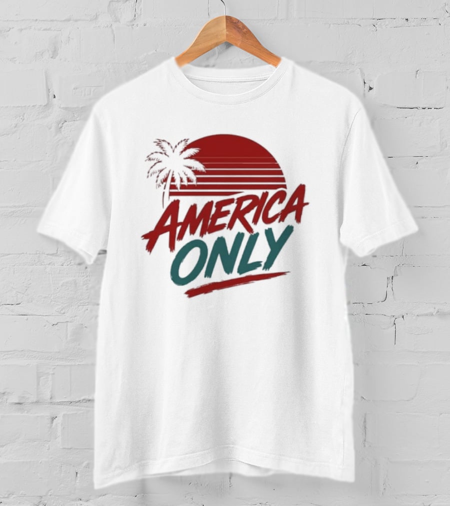 America Only Tropical Sunset Palm Tree T-Shirt