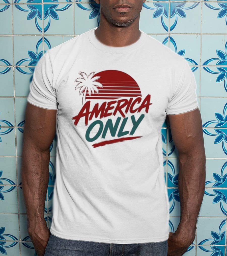 America Only Tropical Sunset Palm Tree T-Shirt