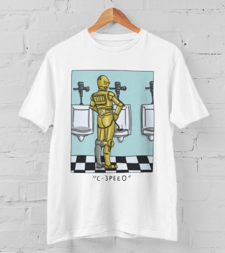Star Wars C 3PEEO Droid Pun C 3PO Urinal Humor T-Shirt