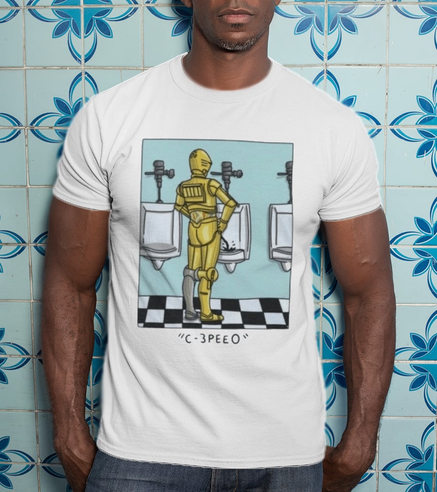 Star Wars C 3PEEO Droid Pun C 3PO Urinal Humor T-Shirt