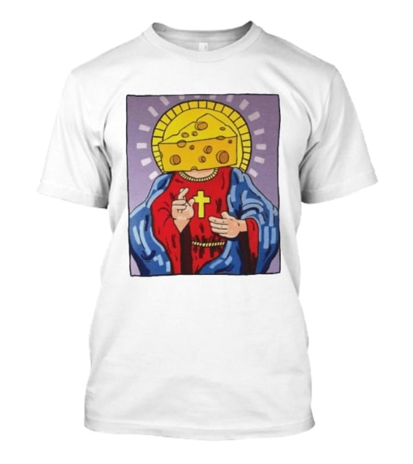 Cheesus Cheese Head Religious Pun Jesus T-Shirt