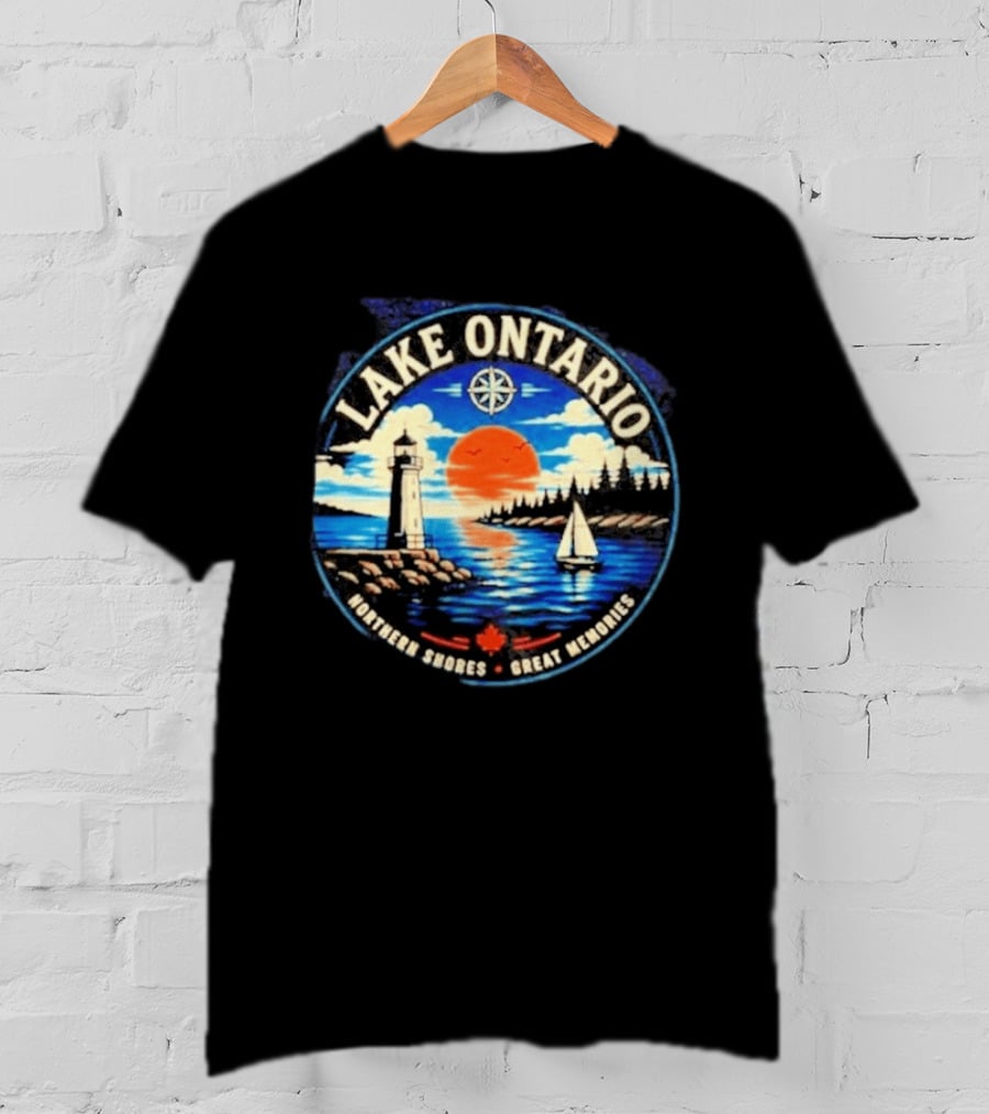 Lake Ontario Lighthouse Sunset Northern Shores Great Memories T-Shirt