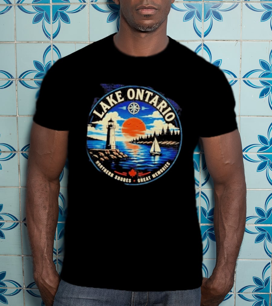 Lake Ontario Lighthouse Sunset Northern Shores Great Memories T-Shirt