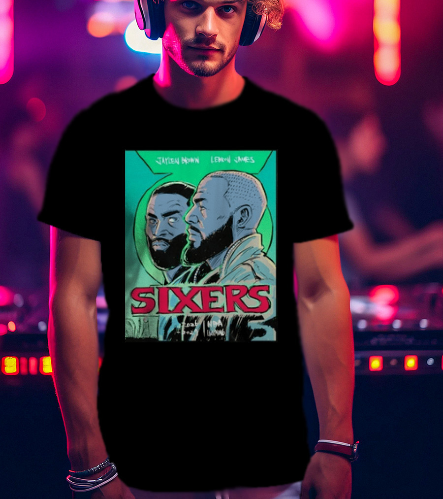 Jaylen Brown Lebron James Sixers NBA Lanterns T-Shirt