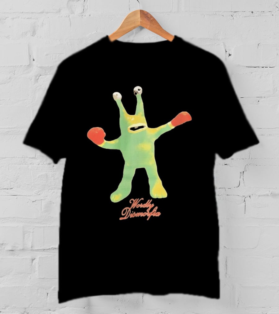 Wordly Dismorfia Boxing Alien Creature With Red Boxing Gloves T-Shirt