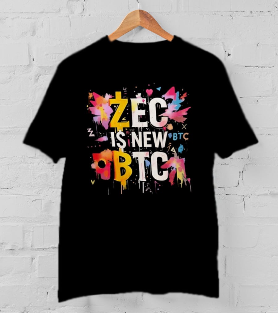 ZEC Is New BTC Cryptocurrency Zcash Bitcoin Colorful Paint Splash T-Shirt