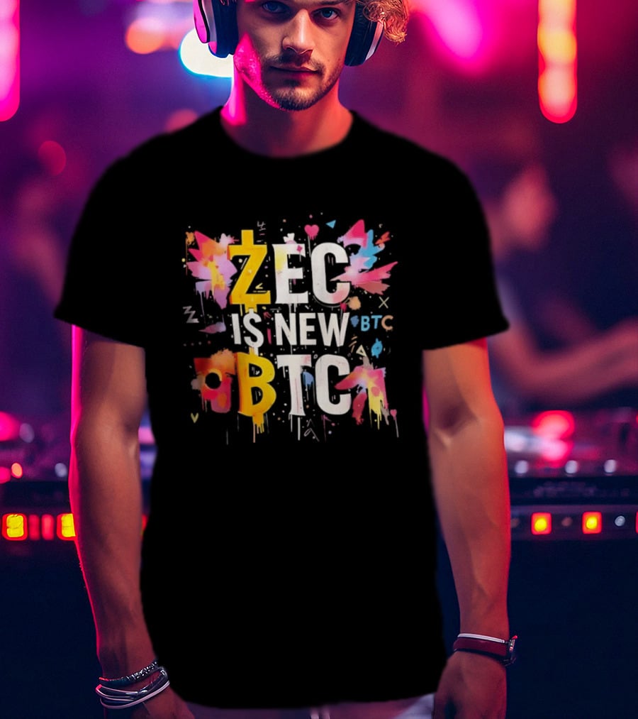 ZEC Is New BTC Cryptocurrency Zcash Bitcoin Colorful Paint Splash T-Shirt