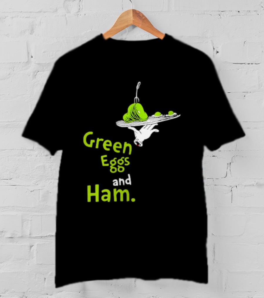 Dr Seuss Green Eggs And Ham Plate Illustration Classic Children's Book T-Shirt