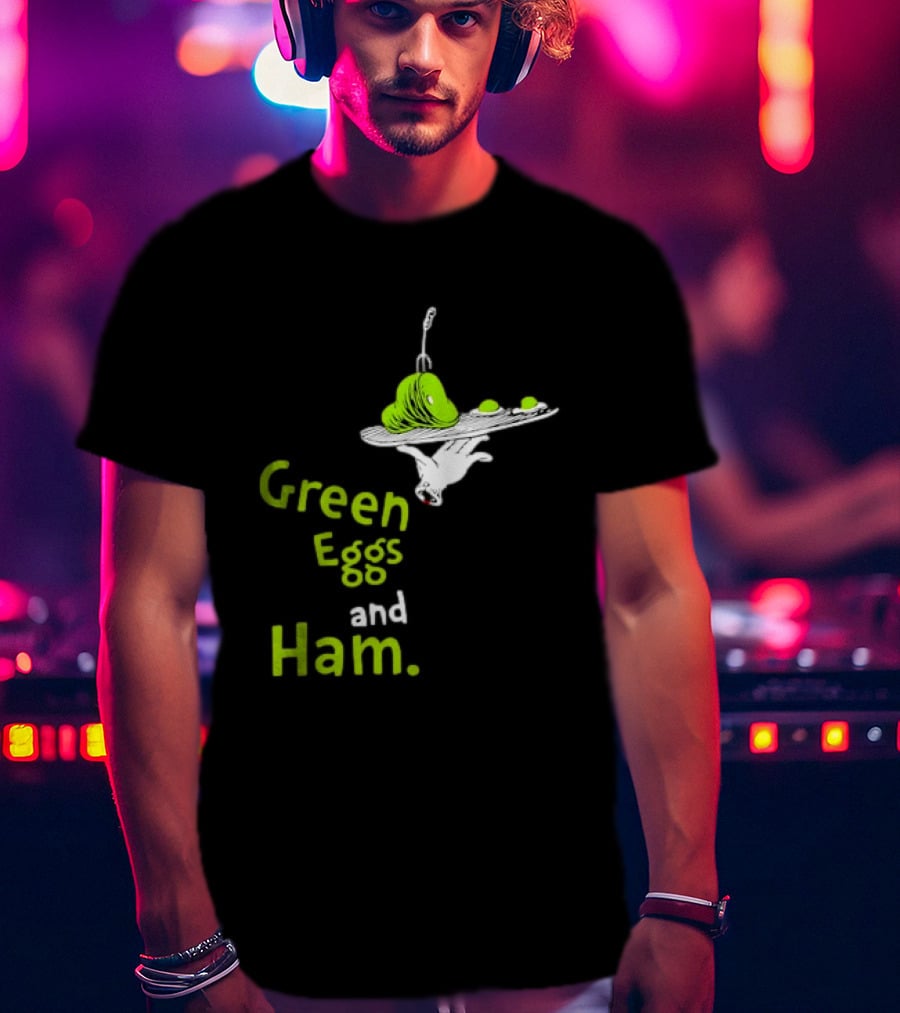 Dr Seuss Green Eggs And Ham Plate Illustration Classic Children's Book T-Shirt