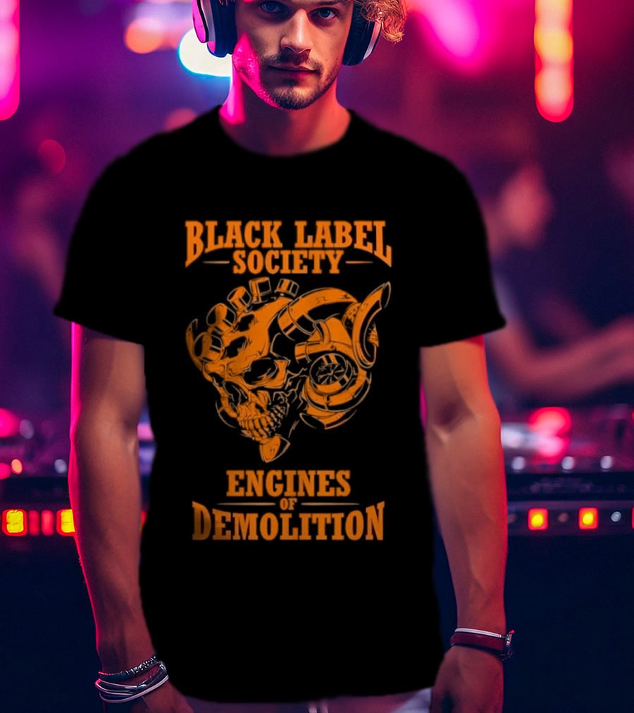 Black Label Society Engines Of Demolition Skull T-Shirt