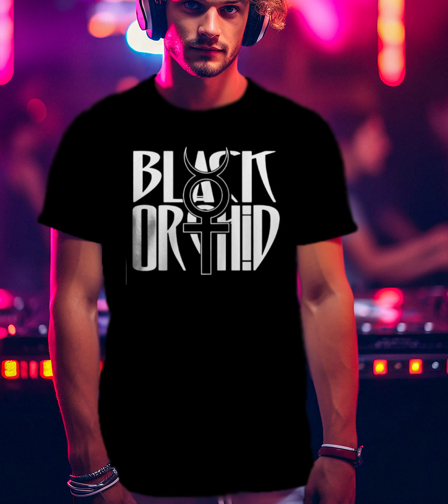 Black Orchid Occult Gothic Mystical T-Shirt