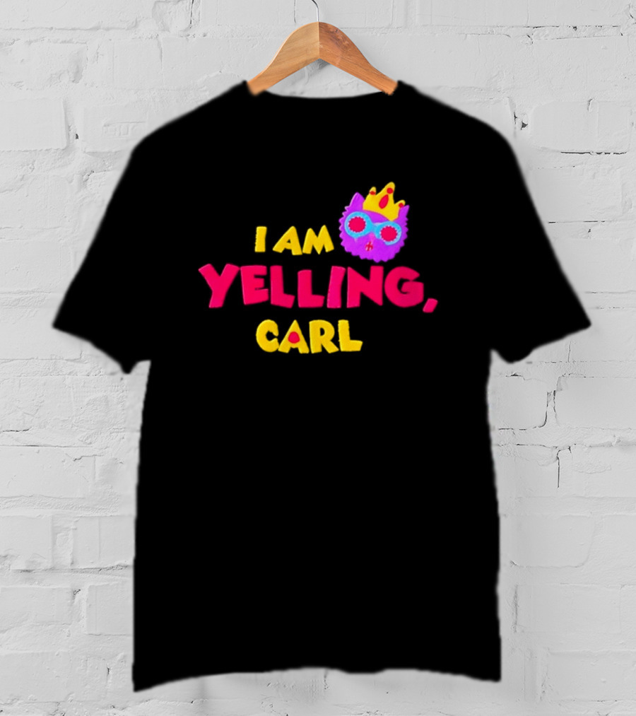 I Am Yelling Carl Cat Meme Colorful Crown Glasses T-Shirt