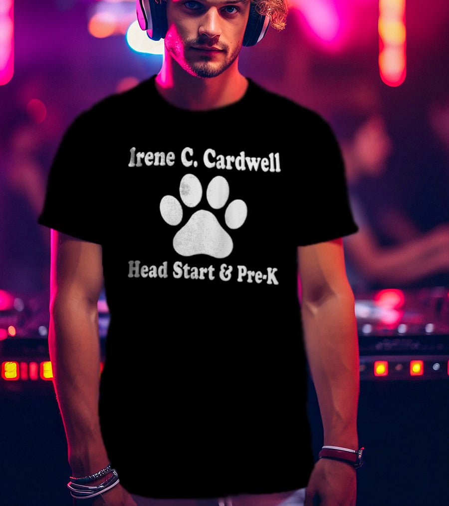 Irene C Cardwell Head Start Pre K White Paw T-Shirt