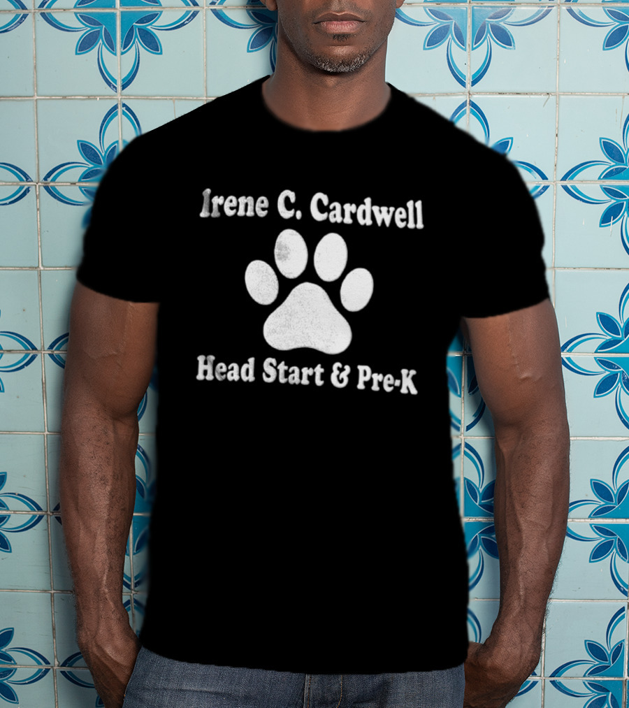 Irene C Cardwell Head Start Pre K White Paw T-Shirt