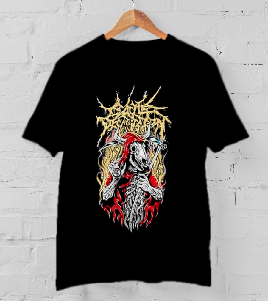 Cattle Decapitation Grim Reaper Skeleton Art Metal Band T-Shirt