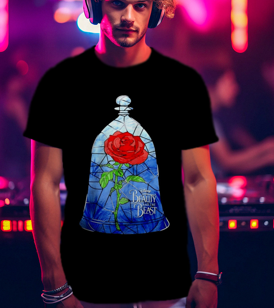 Disney Beauty And The Beast Stained Glass Rose Enchantment T-Shirt