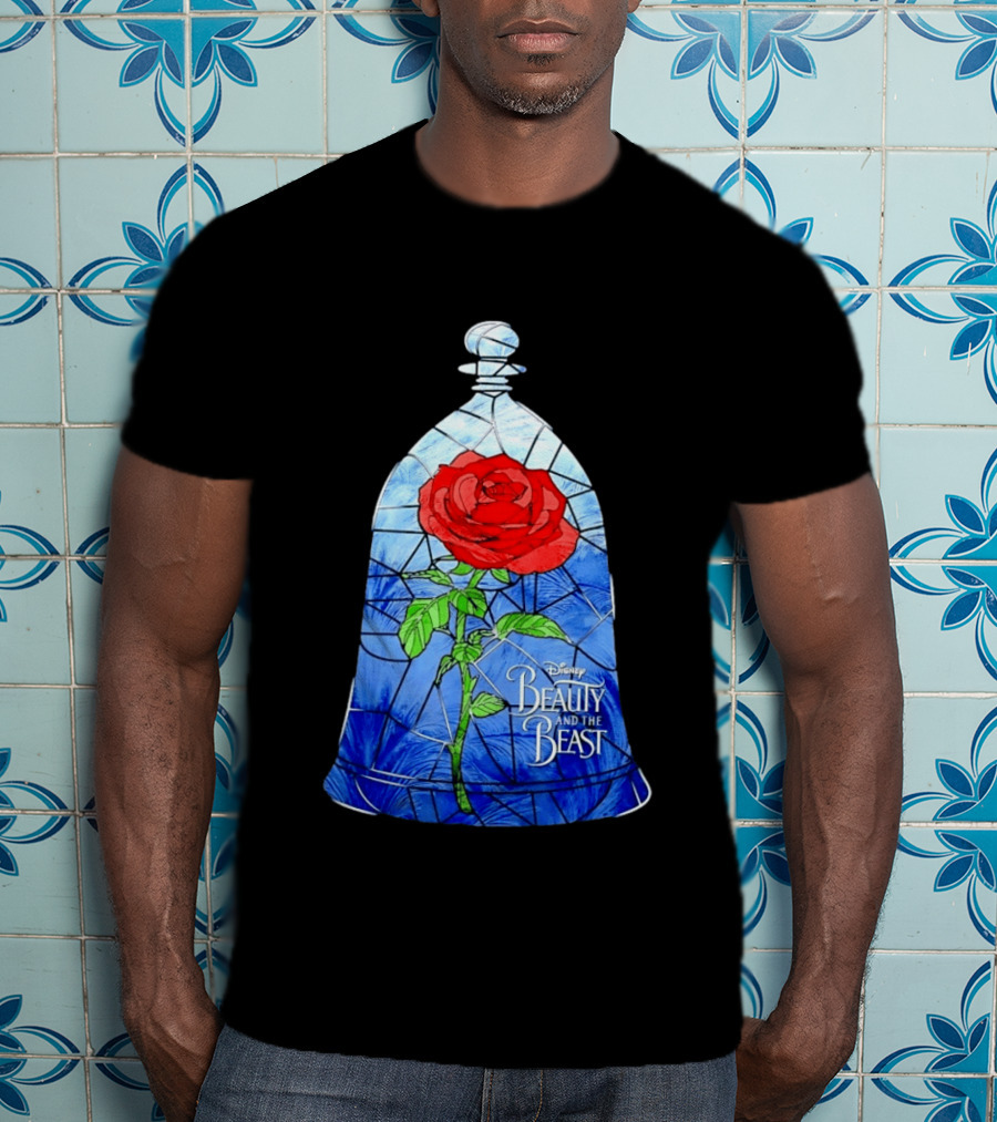 Disney Beauty And The Beast Stained Glass Rose Enchantment T-Shirt