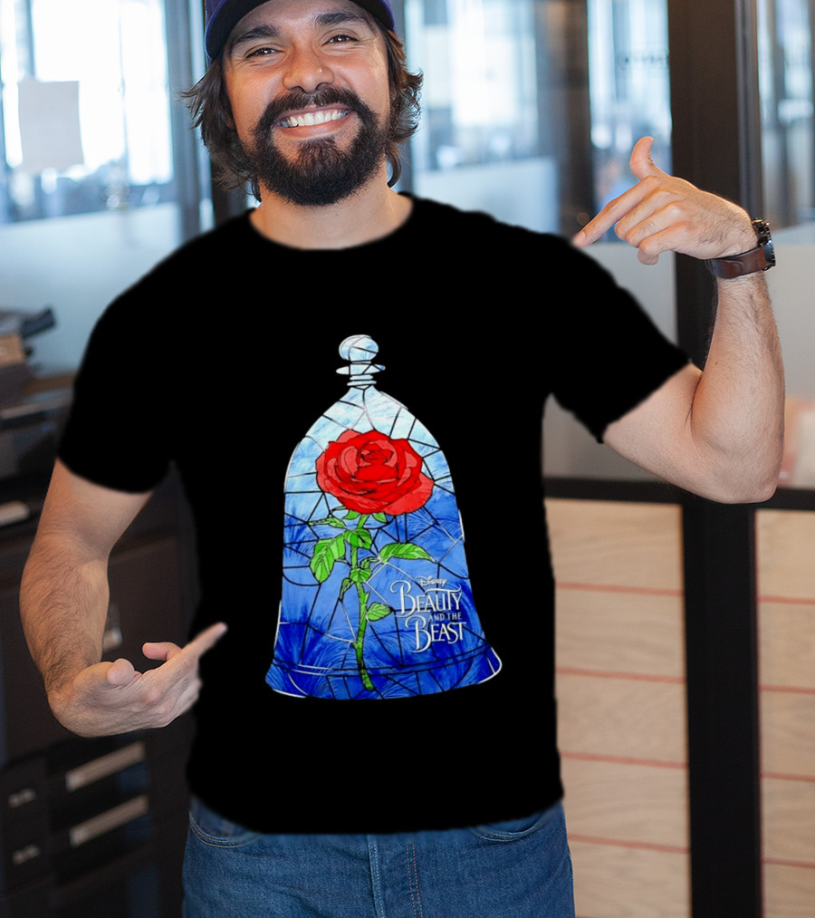 Disney Beauty And The Beast Stained Glass Rose Enchantment T-Shirt