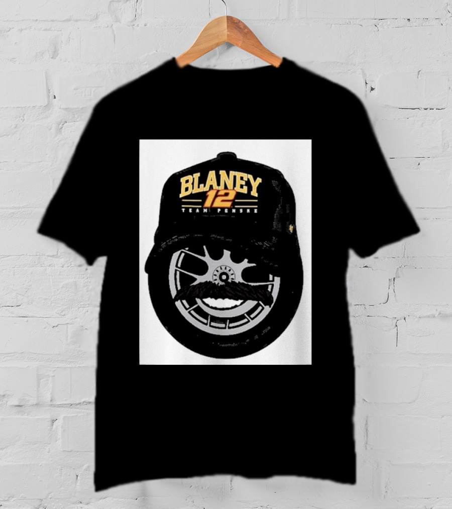 Blaney 12 Team Penske Mustache Racing Fan Gear T-Shirt