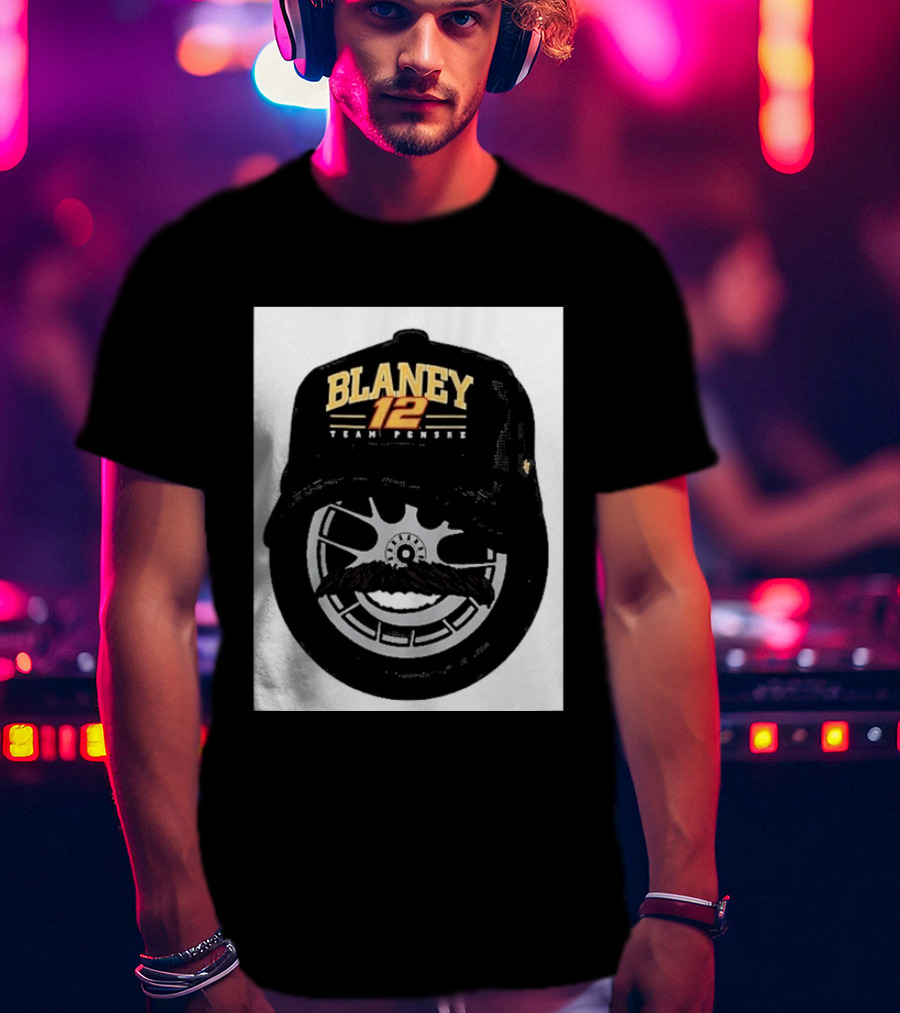 Blaney 12 Team Penske Mustache Racing Fan Gear T-Shirt