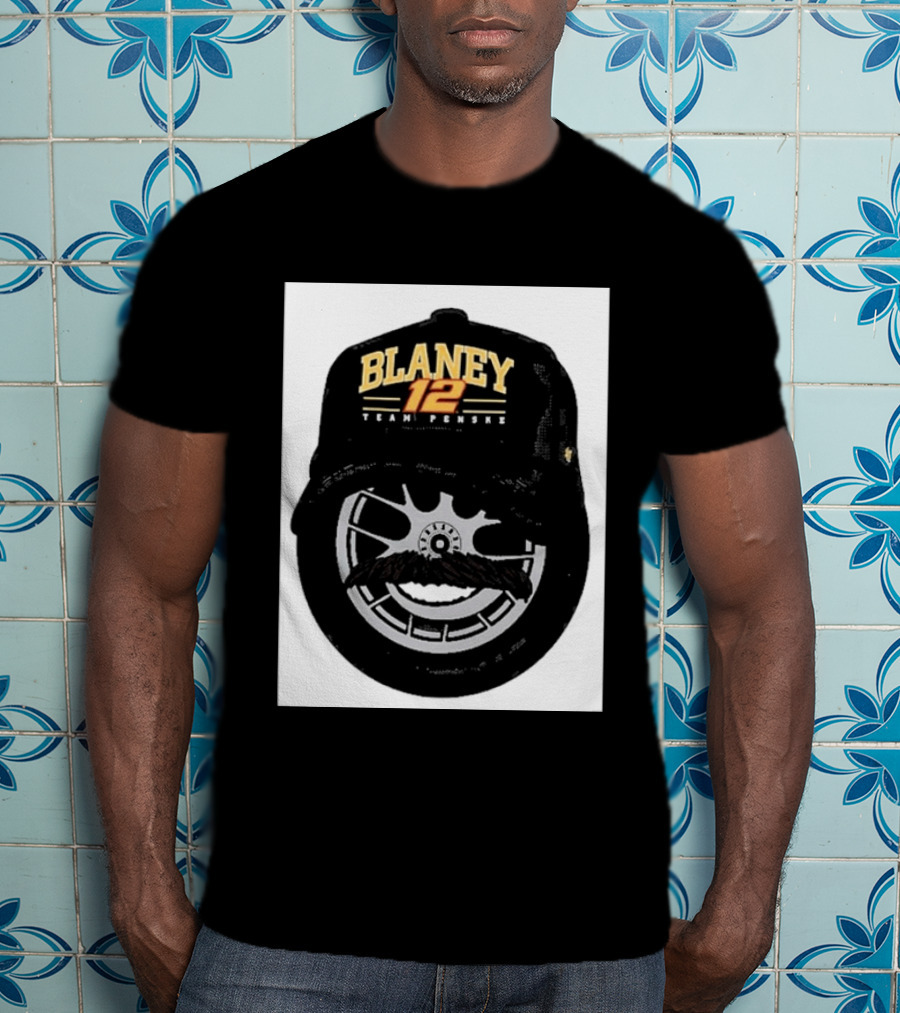 Blaney 12 Team Penske Mustache Racing Fan Gear T-Shirt