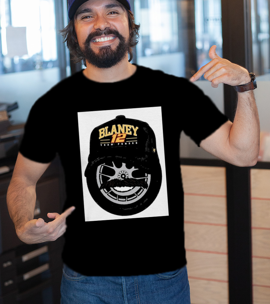 Blaney 12 Team Penske Mustache Racing Fan Gear T-Shirt