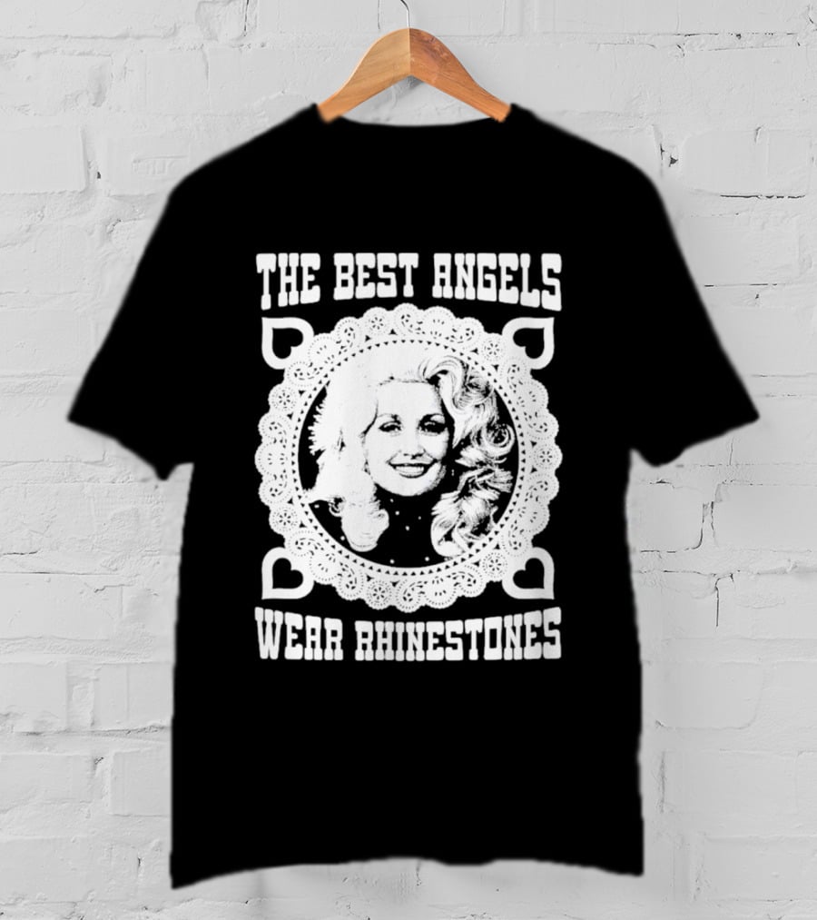 The Best Angels Wear Rhinestones Vintage Lace T-Shirt