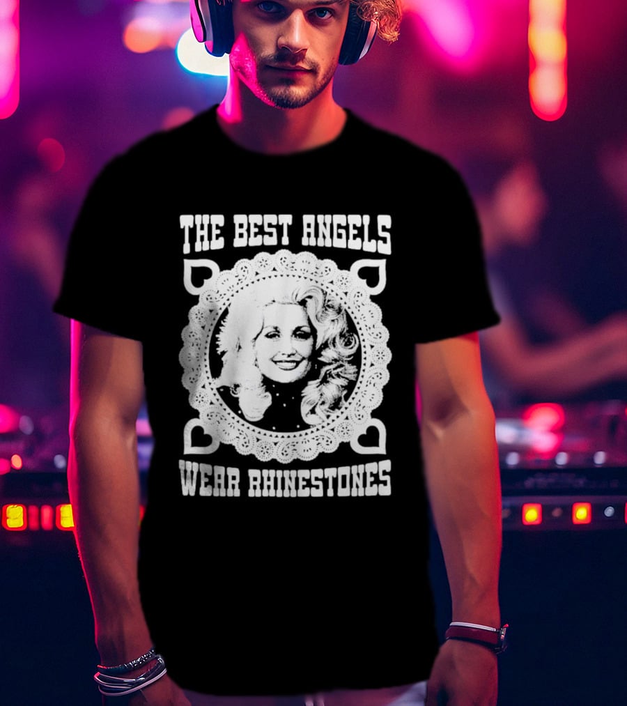 The Best Angels Wear Rhinestones Vintage Lace T-Shirt