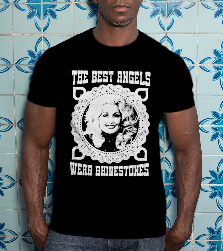 The Best Angels Wear Rhinestones Vintage Lace T-Shirt