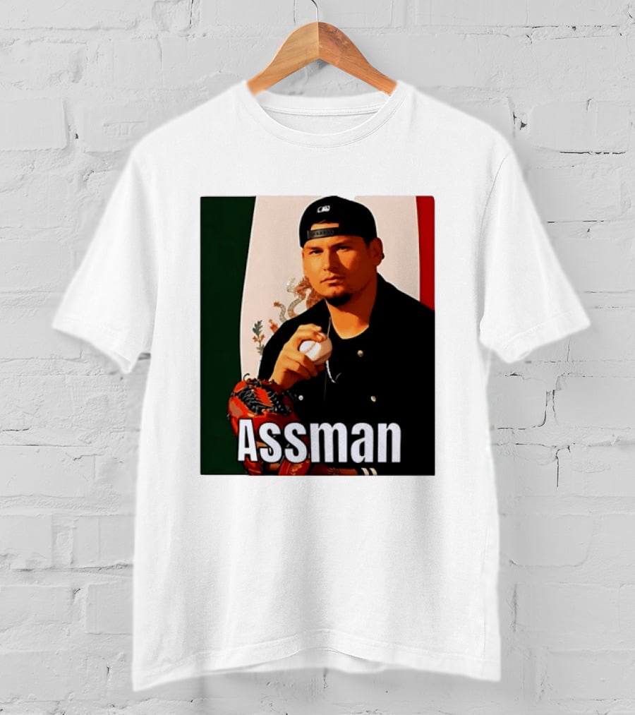 Assman Baseball Player Mexico Flag Baseball Glove Cap T-Shirt