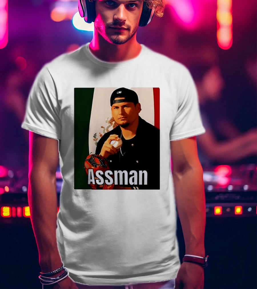 Assman Baseball Player Mexico Flag Baseball Glove Cap T-Shirt