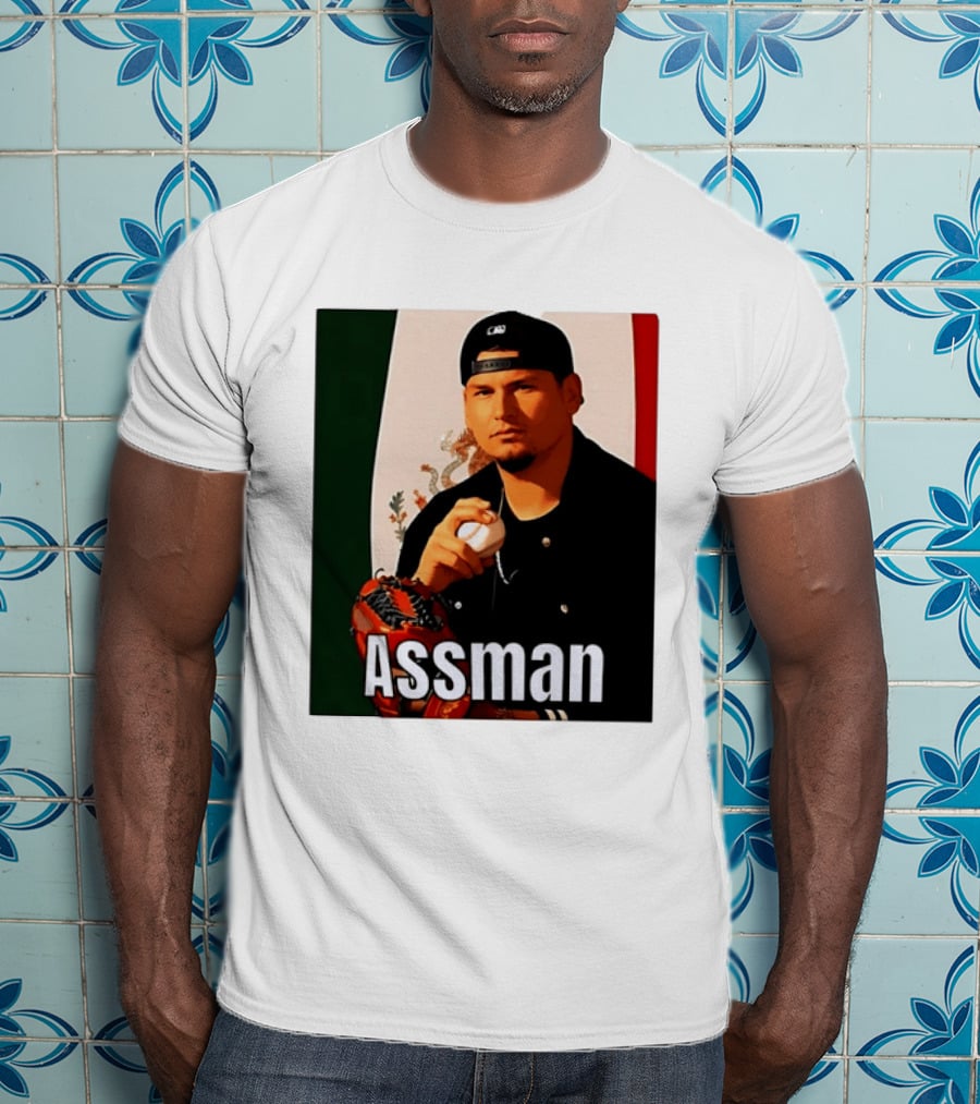 Assman Baseball Player Mexico Flag Baseball Glove Cap T-Shirt