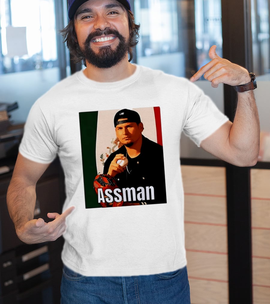 Assman Baseball Player Mexico Flag Baseball Glove Cap T-Shirt