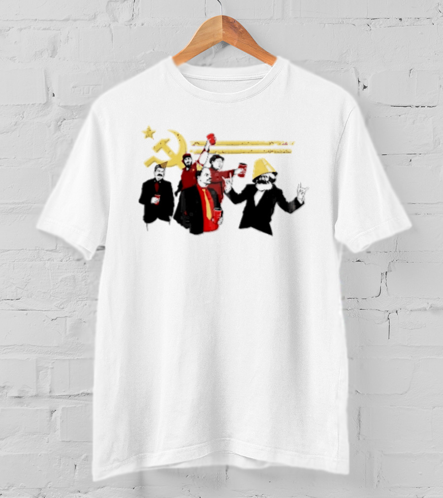 Communist Leaders Party Hammer Sickle Red Cups Star T-Shirt